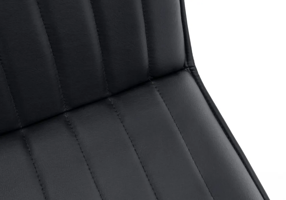 Dining Chair, Set Of 2, Side, Upholstered, Kitchen, Dining Room, Black Leather Look, Chrome Metal, Contemporary, Modern