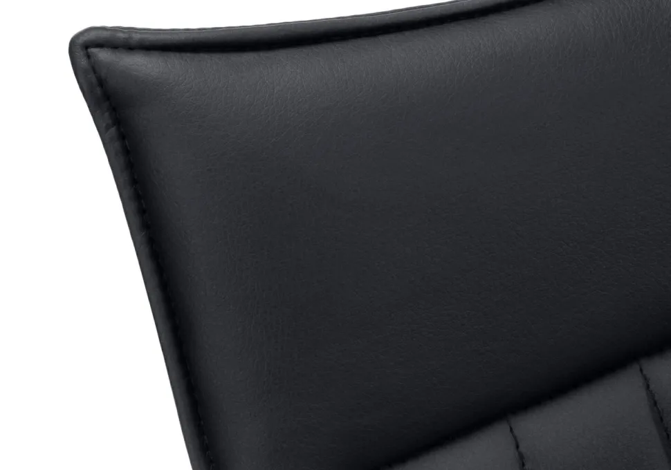 Dining Chair, Set Of 2, Side, Upholstered, Kitchen, Dining Room, Black Leather Look, Chrome Metal, Contemporary, Modern