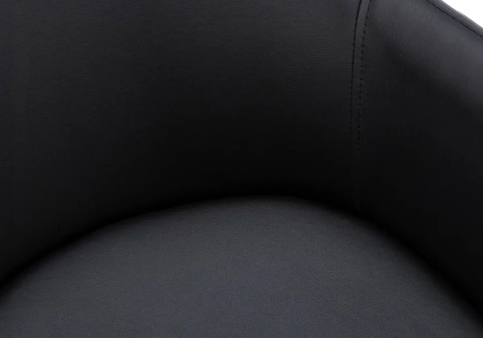 Dining Chair, Set Of 2, Side, Upholstered, Kitchen, Dining Room, Black Leather Look, Black Metal, Contemporary, Modern