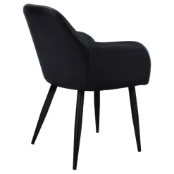 Dining Chair, Set Of 2, Side, Upholstered, Kitchen, Dining Room, Black Leather Look, Black Metal, Contemporary, Modern
