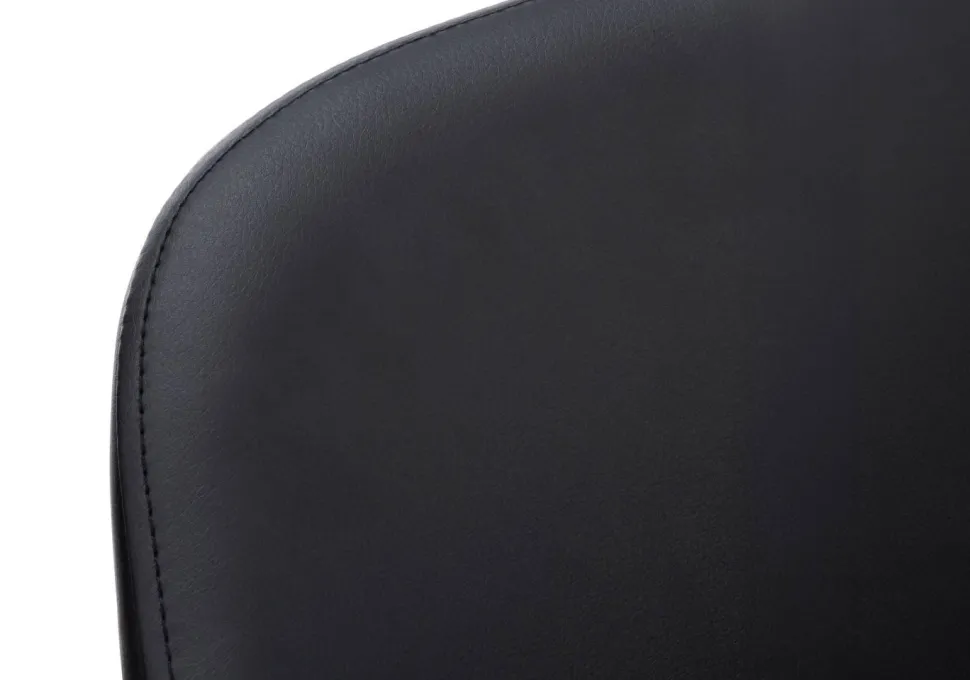 Dining Chair, Set Of 2, Side, Upholstered, Kitchen, Dining Room, Black Leather Look, Black Metal, Contemporary, Modern