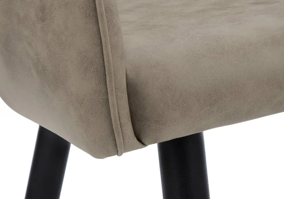 Dining Chair, Set Of 2, Side, Upholstered, Kitchen, Dining Room, Brown Fabric, Black Metal, Contemporary, Modern