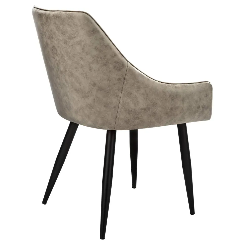 Dining Chair, Set Of 2, Side, Upholstered, Kitchen, Dining Room, Brown Fabric, Black Metal, Contemporary, Modern