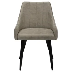 Dining Chair, Set Of 2, Side, Upholstered, Kitchen, Dining Room, Brown Fabric, Black Metal, Contemporary, Modern