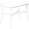 Dining Table, 48" Rectangular, Small, Kitchen, Dining Room, White Veneer, Wood Legs, Transitional
