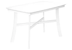 Dining Table, 48" Rectangular, Small, Kitchen, Dining Room, White Veneer, Wood Legs, Transitional