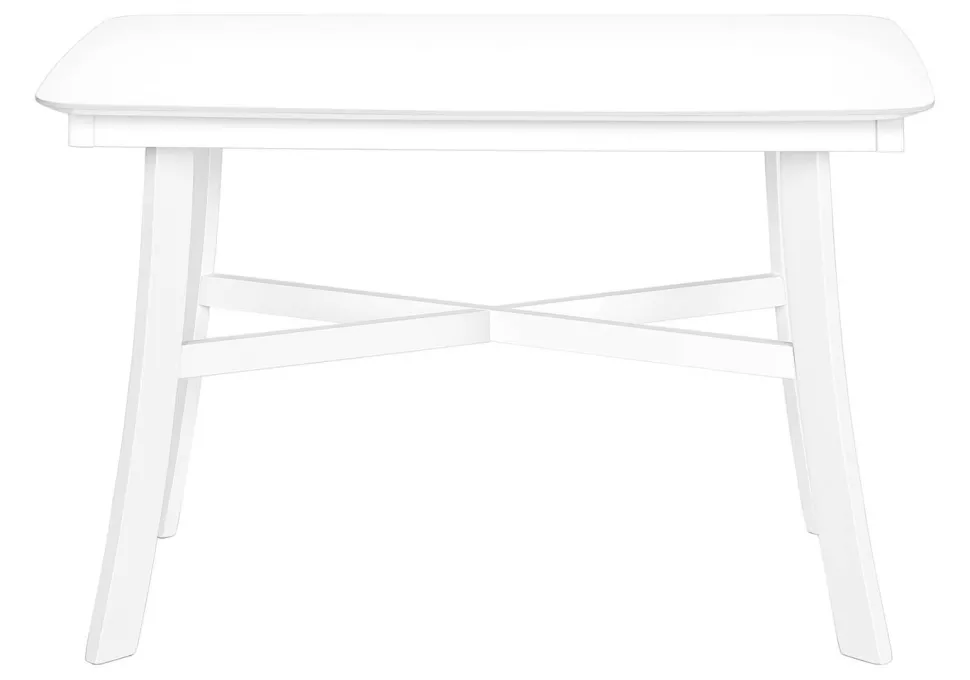 Dining Table, 48" Rectangular, Small, Kitchen, Dining Room, White Veneer, Wood Legs, Transitional