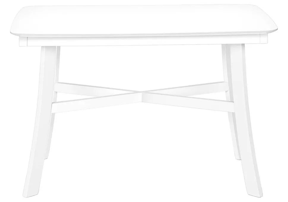 Dining Table, 48" Rectangular, Small, Kitchen, Dining Room, White Veneer, Wood Legs, Transitional