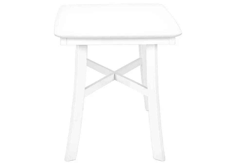 Dining Table, 48" Rectangular, Small, Kitchen, Dining Room, White Veneer, Wood Legs, Transitional
