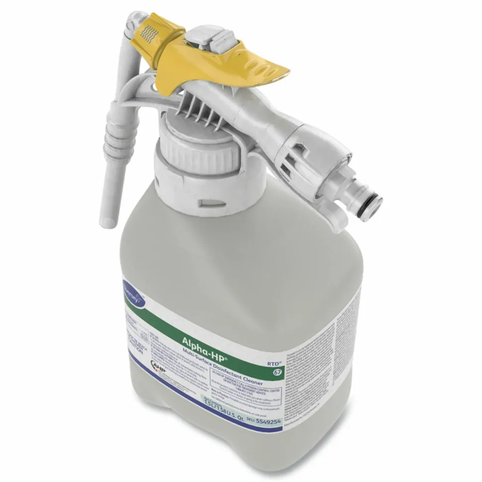Diversey Alpha-HP Multi-Surface Disinfectant Cleaner, Citrus Scent, 1.5 L RTD Spray Bottle, 2/Carton