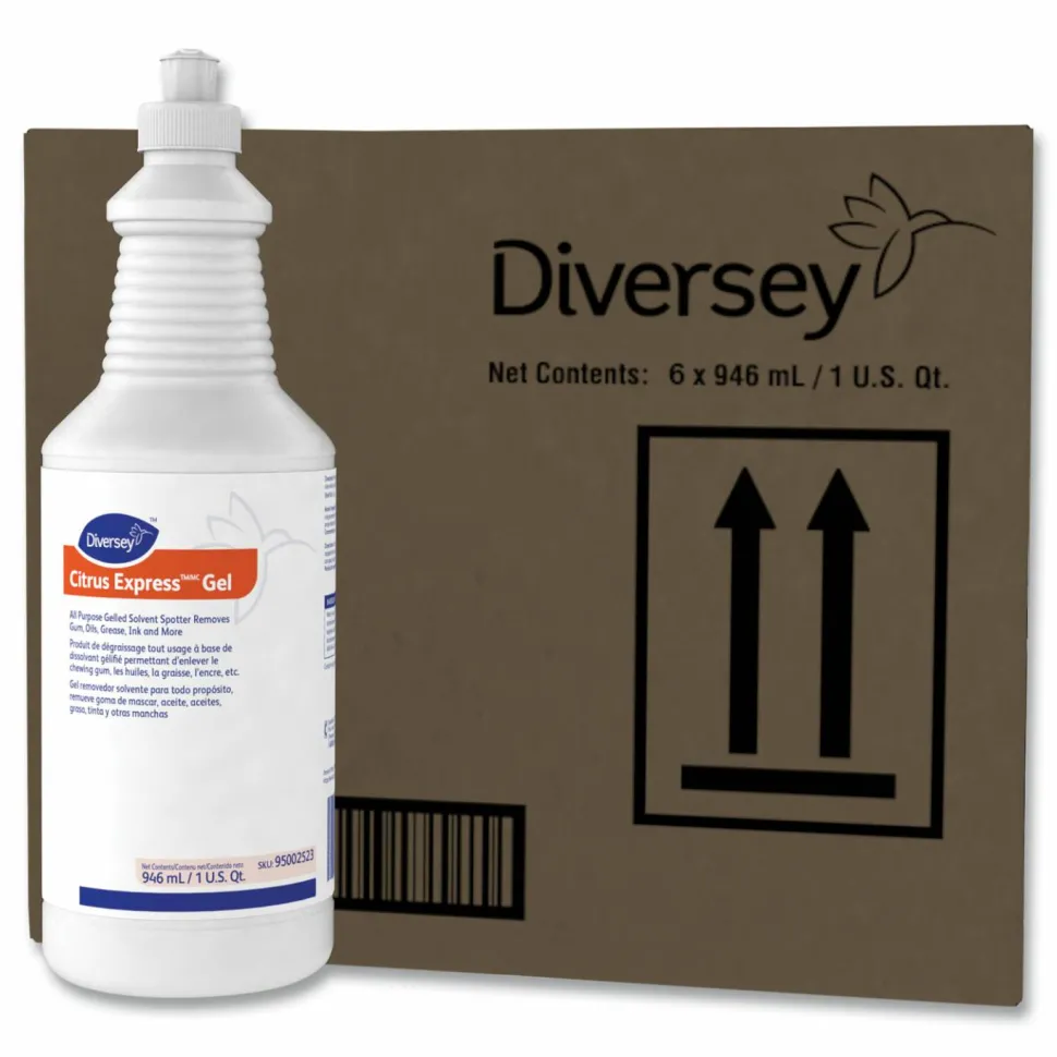 Diversey Citrus Express Gel Spotter, Citrus Scent, 32 oz Squeeze Bottle, 6/Carton