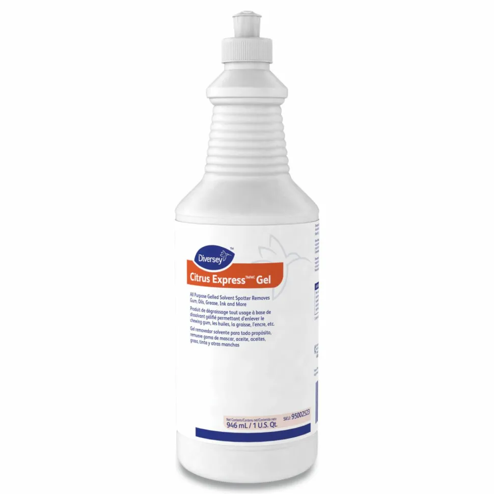 Diversey Citrus Express Gel Spotter, Citrus Scent, 32 oz Squeeze Bottle, 6/Carton