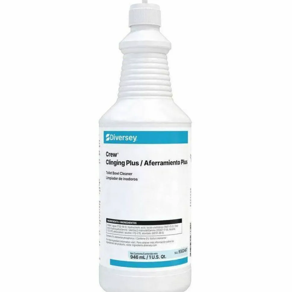 Diversey Crew Clinging Plus Toilet Bowl Cleaner, 32 oz Bottle, 12/Carton