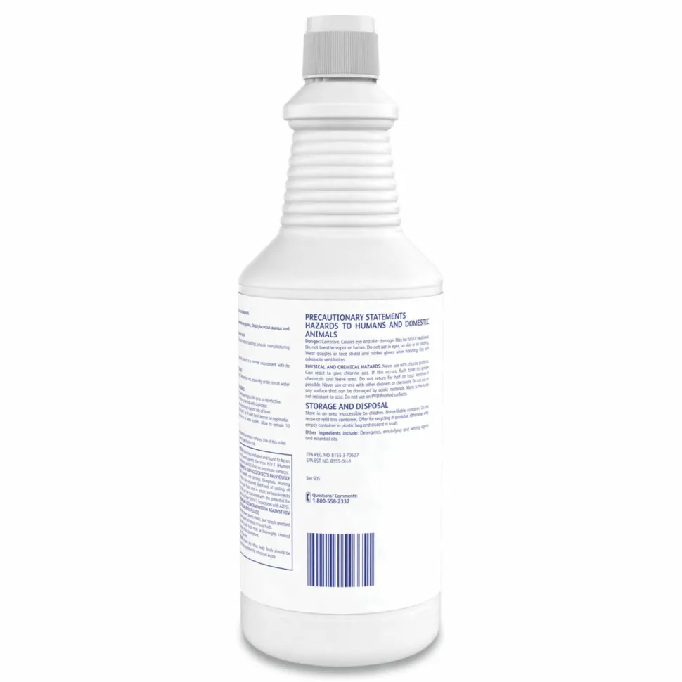 Diversey Crew Heavy Duty Toilet Bowl Cleaner, Minty Scent, 32 oz Squeeze Bottle, 12/Carton