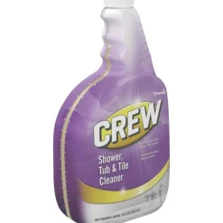Diversey Crew Shower, Tub and Tile Cleaner, Fresh Clean Scent, Liquid, 32 oz Bottle, 4/Carton