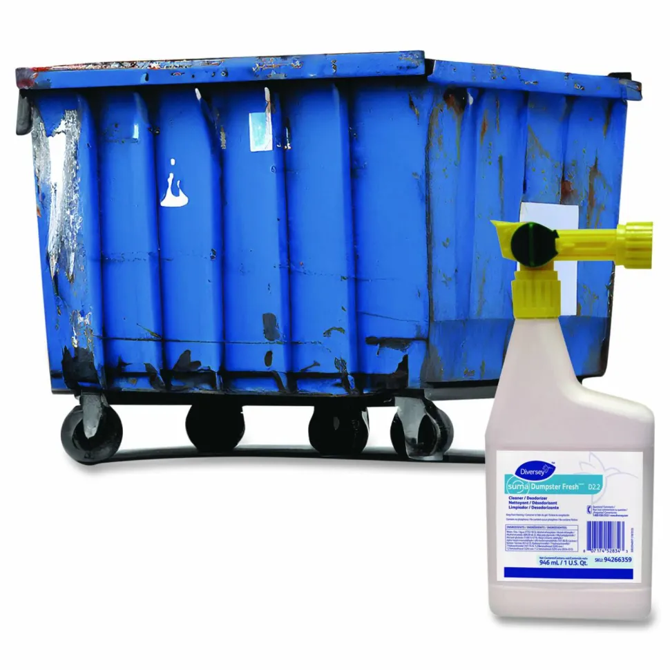 Diversey Dumpster Fresh - 32 fl oz (1 quart) - Floral Scent - Non-pathogenic - Green - 4 / Carton