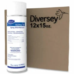 Diversey End Bac II Spray Disinfectant, Fresh Scent, 15 oz Aerosol Spray, 12/Carton