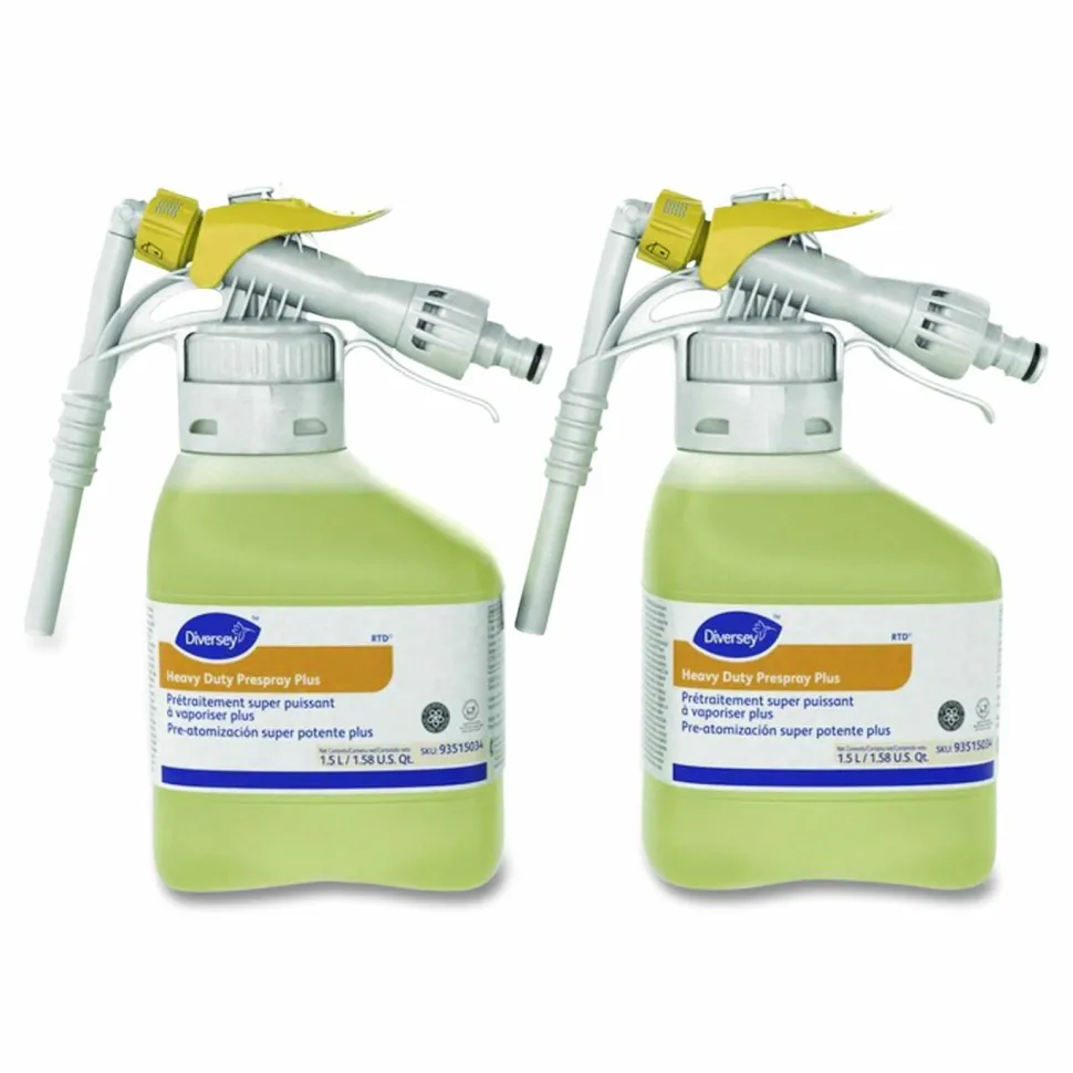 Diversey Floor Care Heavy Duty Pre-Spray Plus, RTD, Fruity Fresh Scent, 1.5 L Bottle, 2/Carton