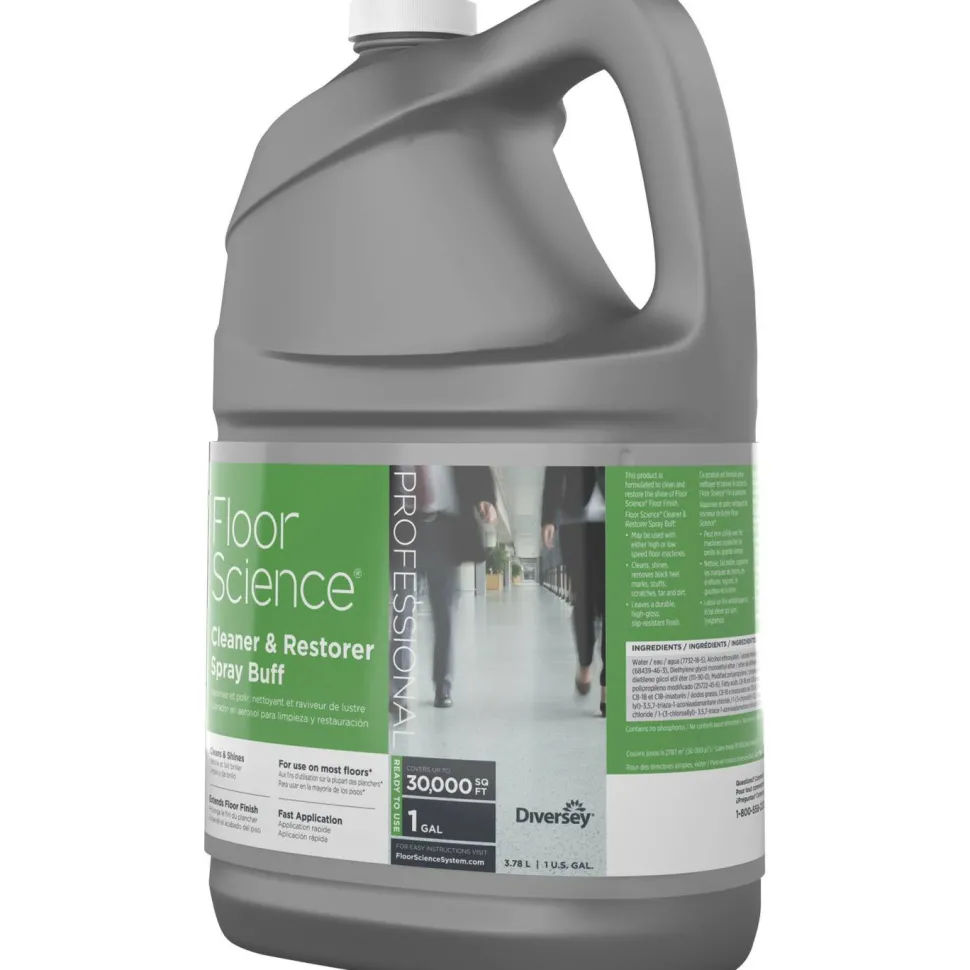 Diversey Floor Science Cleaner/Restorer Spray Buff, Citrus Scent, 1 gal Bottle
