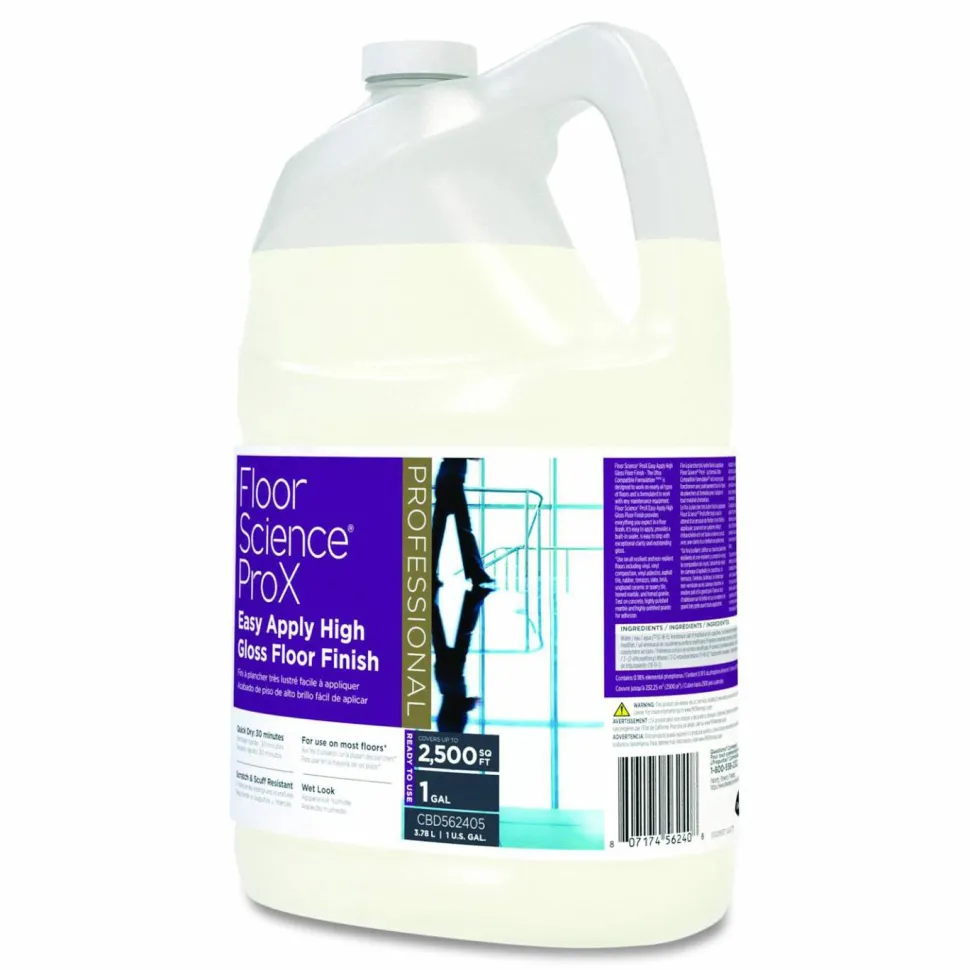 Diversey Floor Science ProX Easy Apply High Gloss Floor Finish, 1 gal Bottle, 4/Carton
