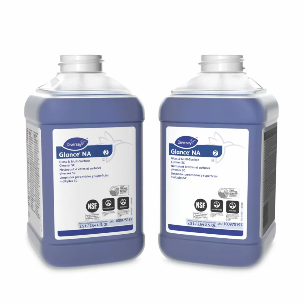 Diversey Glance NA Glass and Multi-Surface Cleaner SC, 2.5 L Bottle, 2/Carton