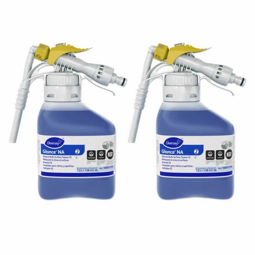 Diversey Glance NA Glass and Multi-Surface Cleaner, Unscented, 1.5 L, 2/Carton
