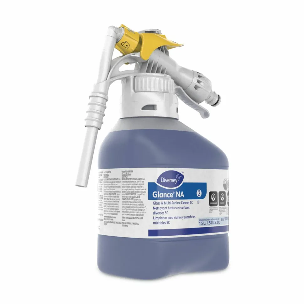 Diversey Glance NA Glass and Multi-Surface Cleaner, Unscented, 1.5 L, 2/Carton