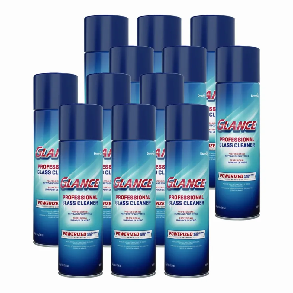 Diversey Glance Powerized Glass and Surface Cleaner, 19 oz Aerosol Spray, 12/Carton