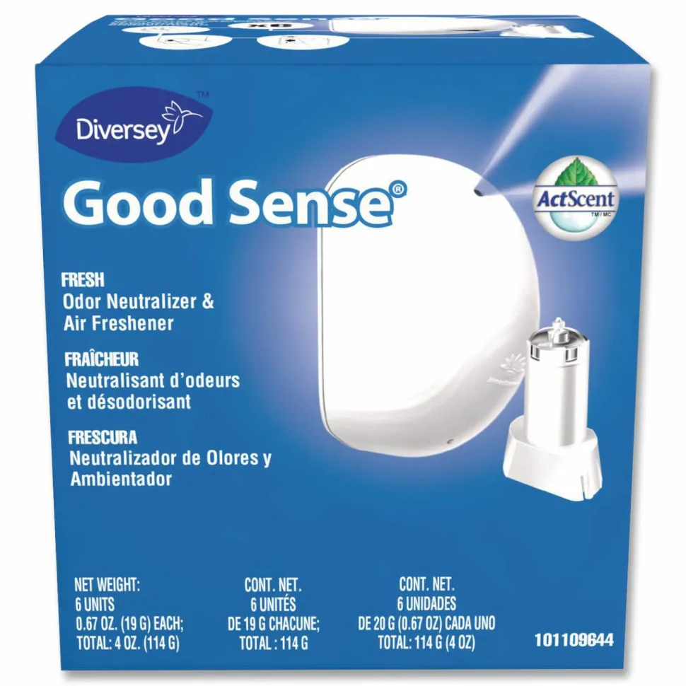 Diversey Good Sense Automatic Spray System, Fresh, Yellow, 0.67 oz Cartridge, 12/Carton