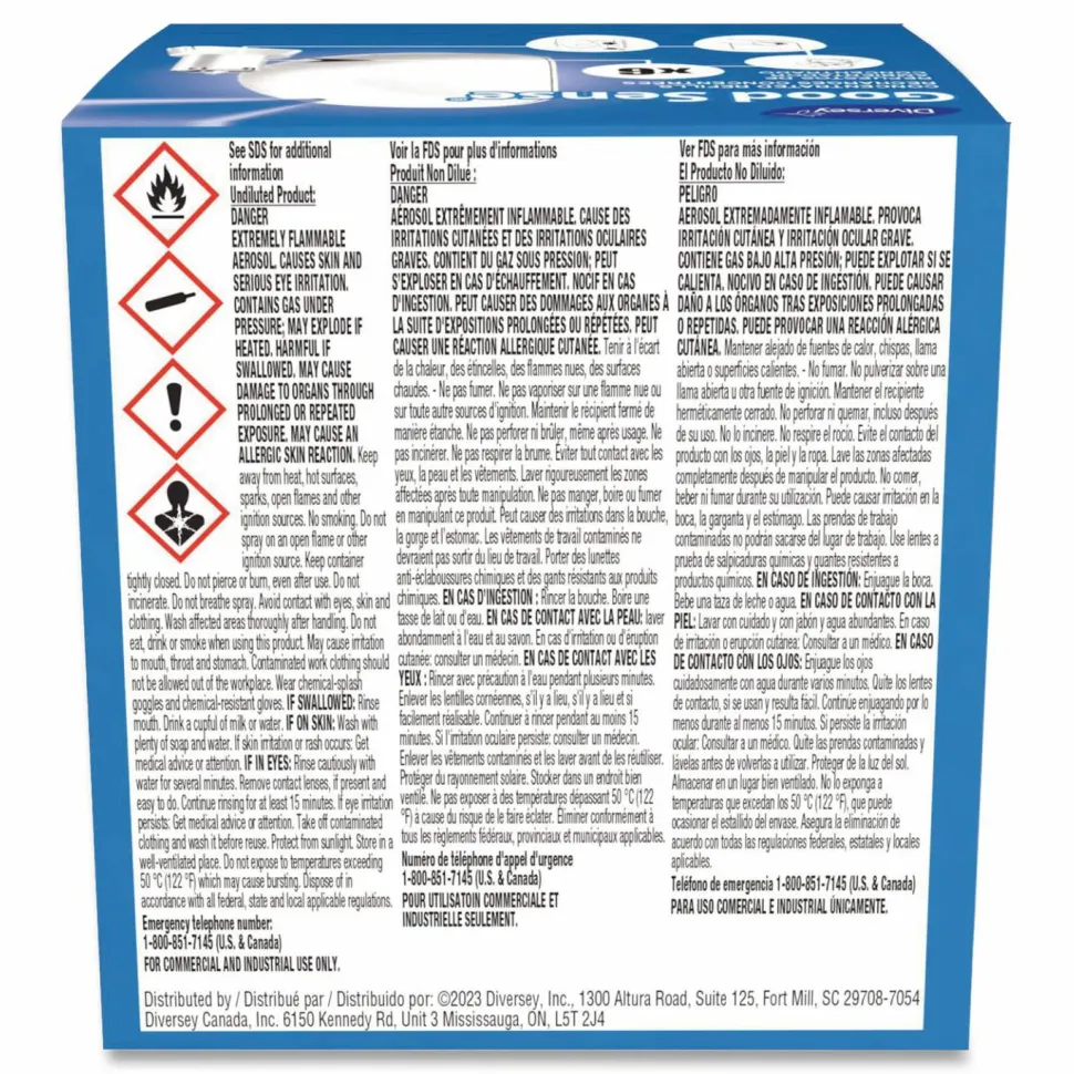 Diversey Good Sense Automatic Spray System, Fresh, Yellow, 0.67 oz Cartridge, 12/Carton
