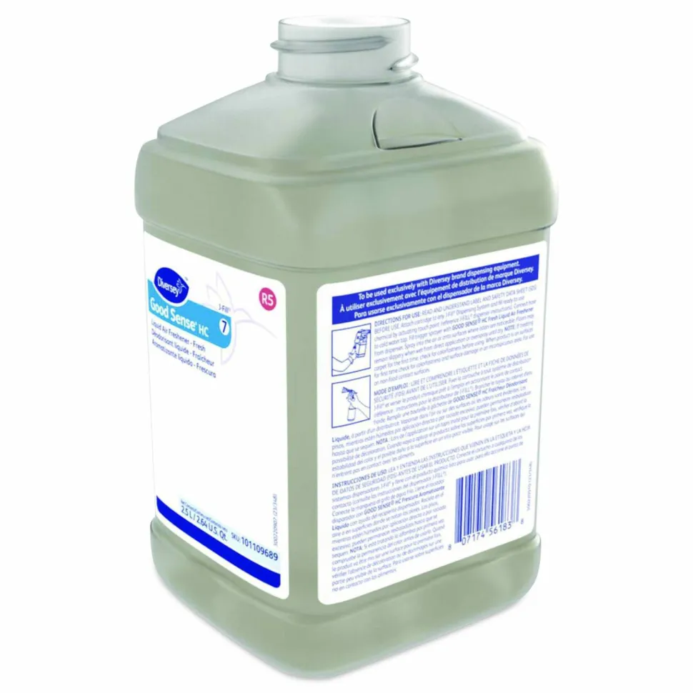 Diversey Good Sense HC Liquid Air Freshener, Fresh, 2,500 mL Bottle, 2/Carton