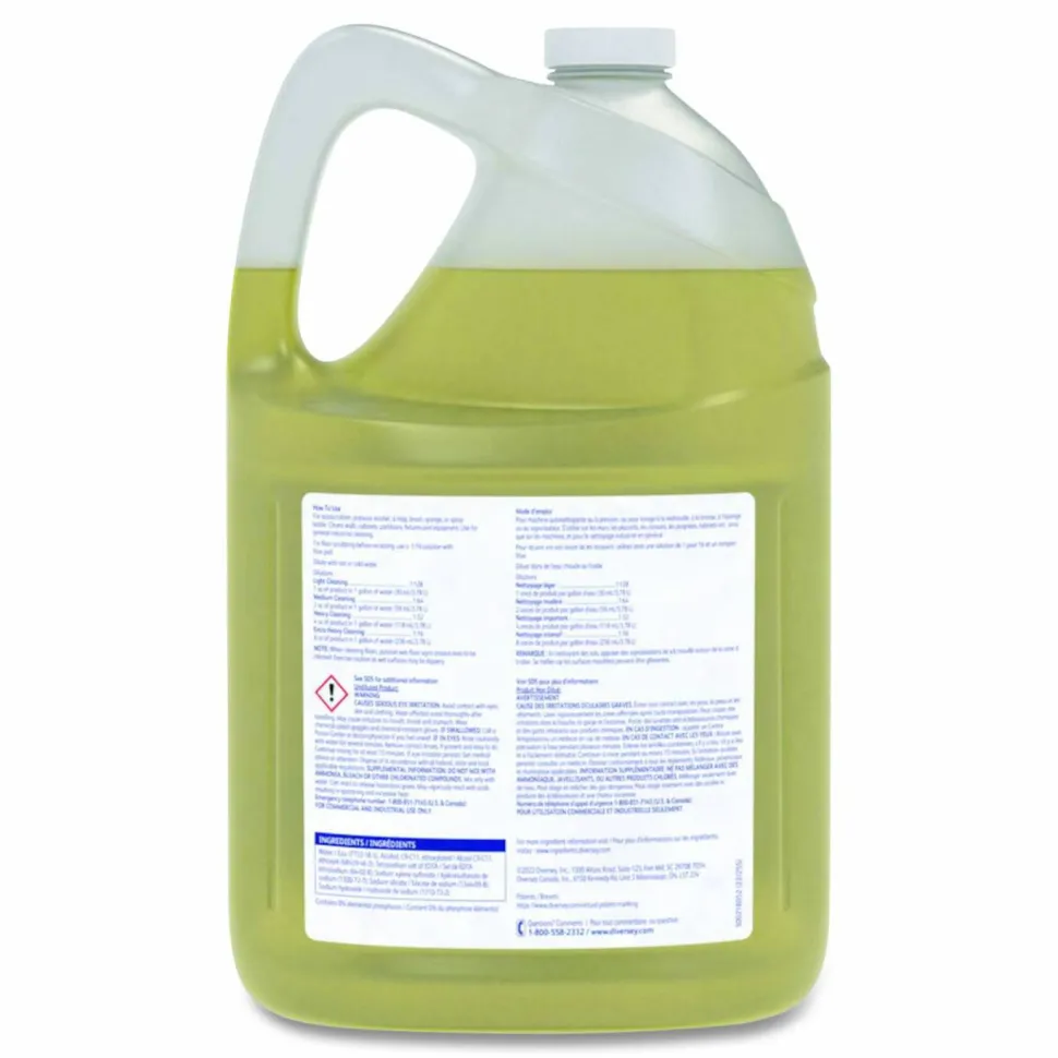 Diversey Hot Springs Heavy-Duty General Purpose Cleaner, Citrus Scent, Liquid, 1 gal, 4/Carton