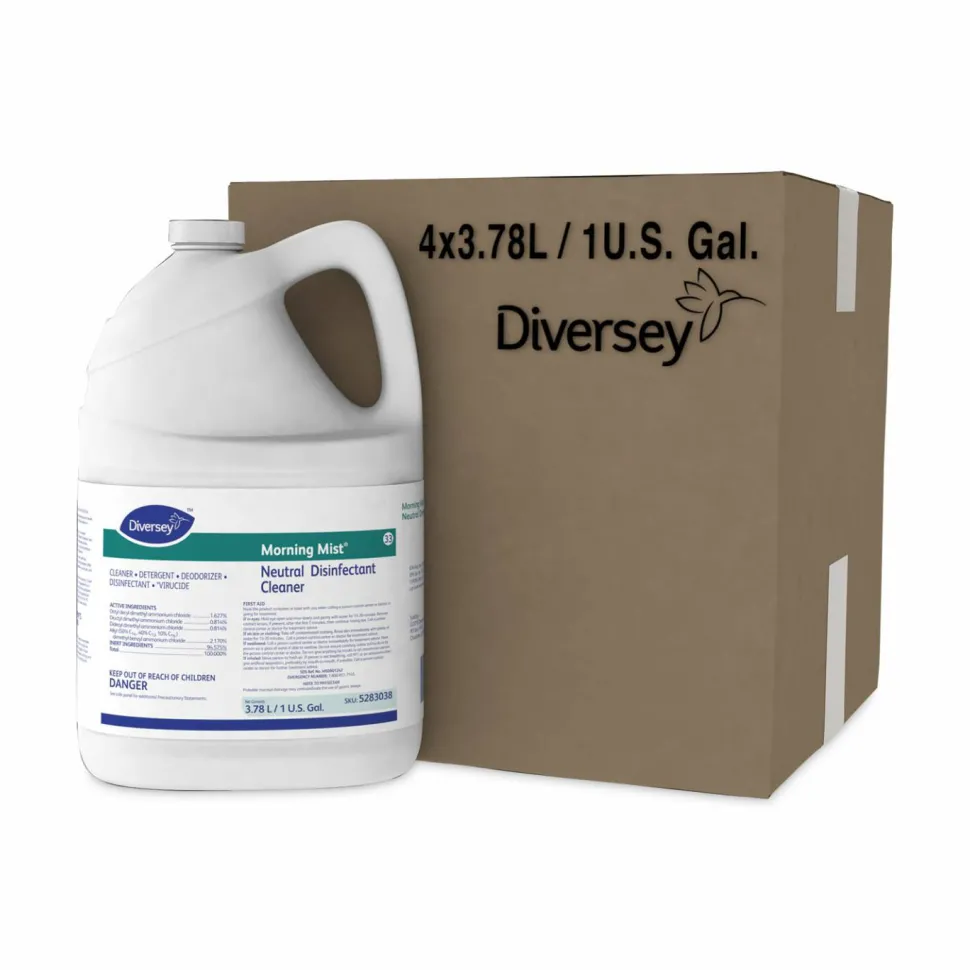 Diversey Morning Mist Neutral Disinfectant Cleaner, Fresh Scent, 1 gal Bottle