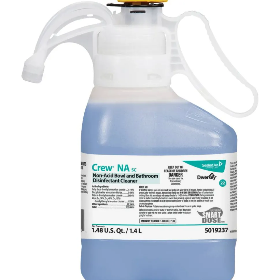 Diversey Non-acid Bowl/Bathroom Cleaner - Concentrate - 47.3 fl oz (1.5 quart) - Floral Scent - Disinfectant, Deodorize, Antibacterial - 5019237CT