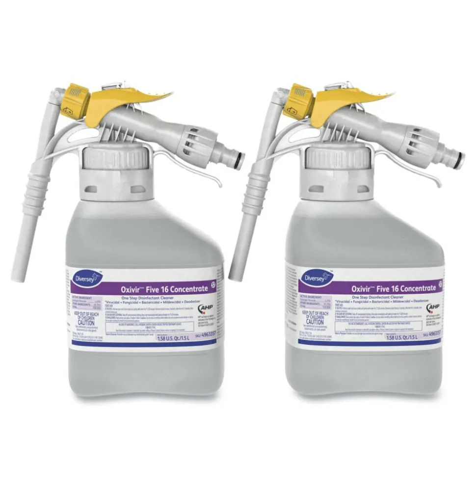 Diversey Oxivir Five 16 Concentrate One Step Disinfectant Cleaner, 1.59 qt Bottle, 2/Carton
