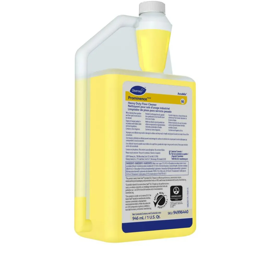 Diversey Prominence Heavy-Duty Floor Cleaner, 32 Oz, Pack Of 6 Bottles