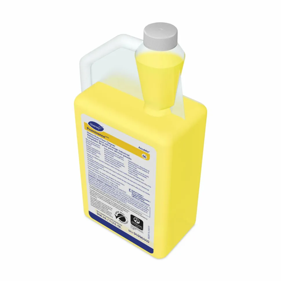Diversey Prominence Heavy-Duty Floor Cleaner, Fruity Scent, 32 oz. AccuMix Bottle