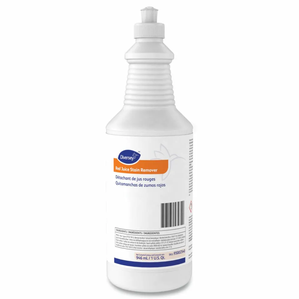 Diversey Red Juice Stain Remover, Unscented, 32 oz Bottle, 6 Bottles/Carton