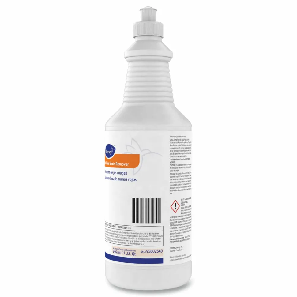 Diversey Red Juice Stain Remover, Unscented, 32 oz Bottle, 6 Bottles/Carton