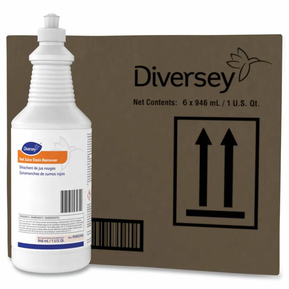 Diversey Red Juice Stain Remover, Unscented, 32 oz Bottle, 6 Bottles/Carton