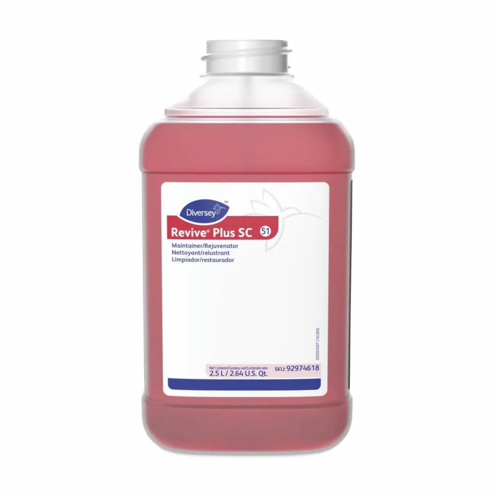 Diversey Revive Plus Super Concentrate Floor Maintainer/Rejuvenator, Citrus Scent, 2.6 qt Bottle, 2/Carton