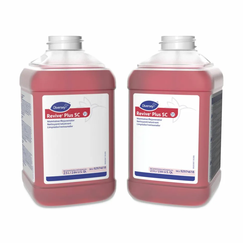 Diversey Revive Plus Super Concentrate Floor Maintainer/Rejuvenator, Citrus Scent, 2.6 qt Bottle, 2/Carton