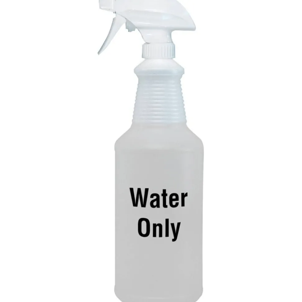 Diversey Screen-Printed Empty Bottles, Water Only, 32 Oz, Clear, Pack Of 12 Bottles.
