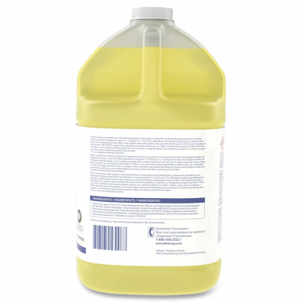 Diversey Suma Break-Up II D3.5 Heavy-Duty Foaming Grease-Release Cleaner, 128 oz Bottle, 4/Carton