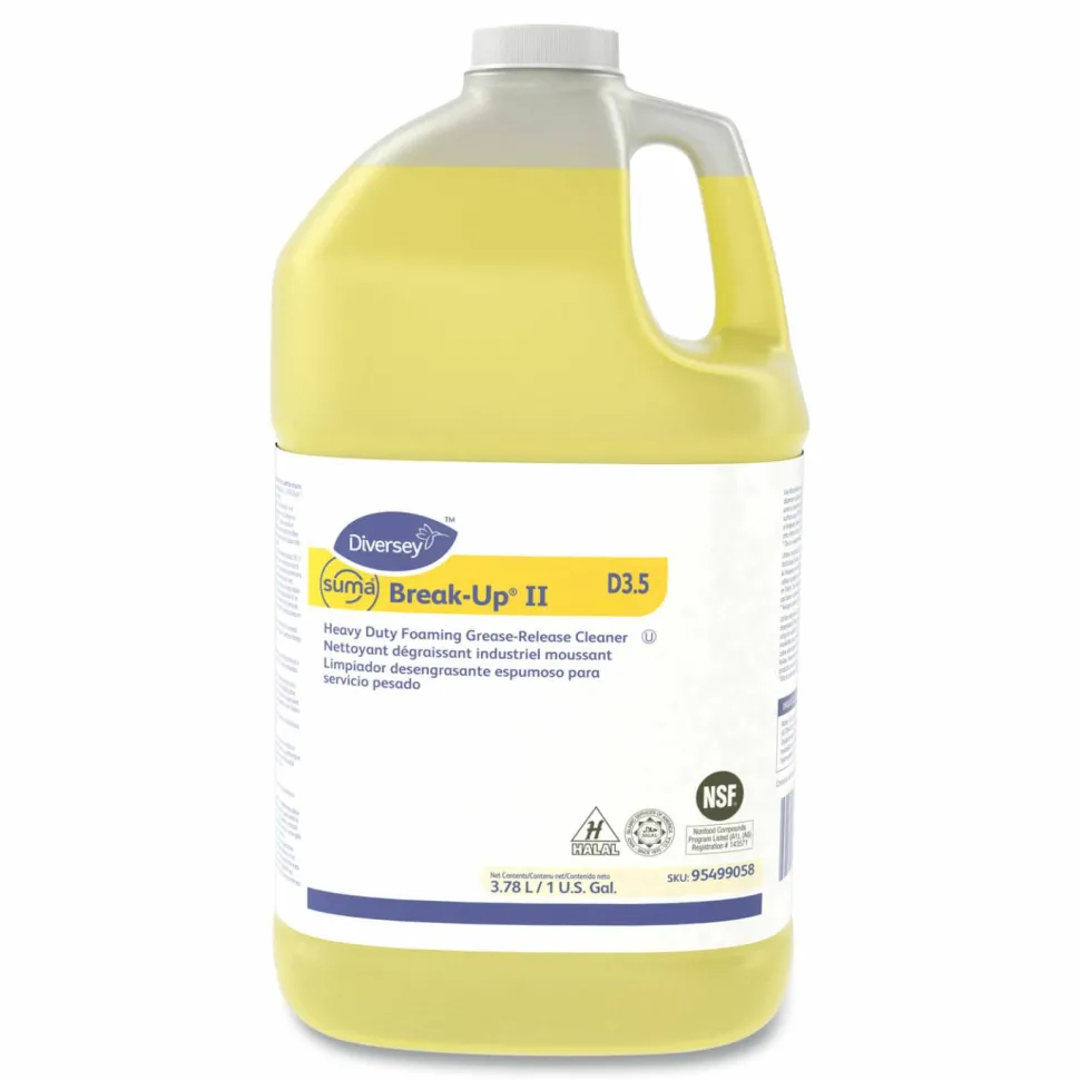 Diversey Suma Break-Up II D3.5 Heavy-Duty Foaming Grease-Release Cleaner, 128 oz Bottle, 4/Carton