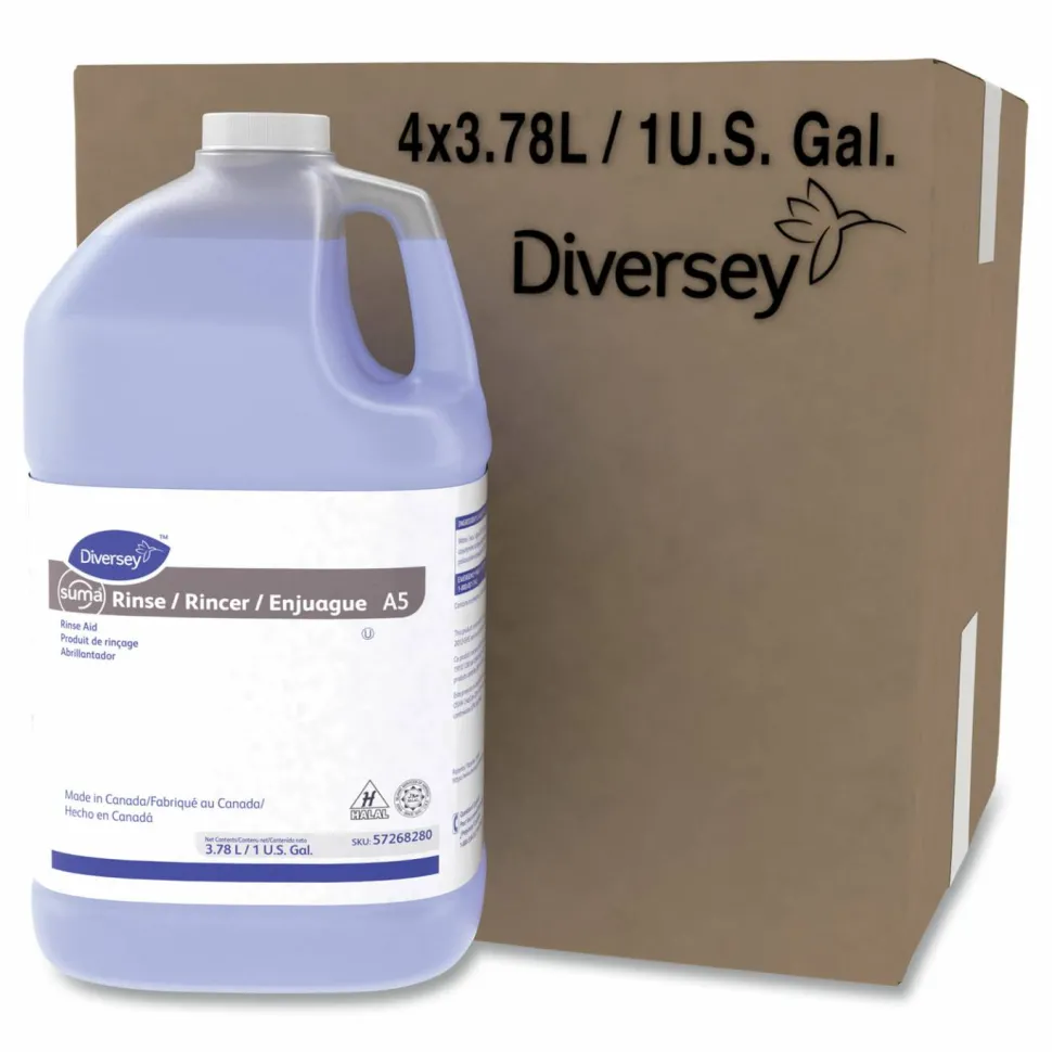 Diversey Suma Klear Rinse Aid Economy, Liquid, 1 gal Container, 4/Carton