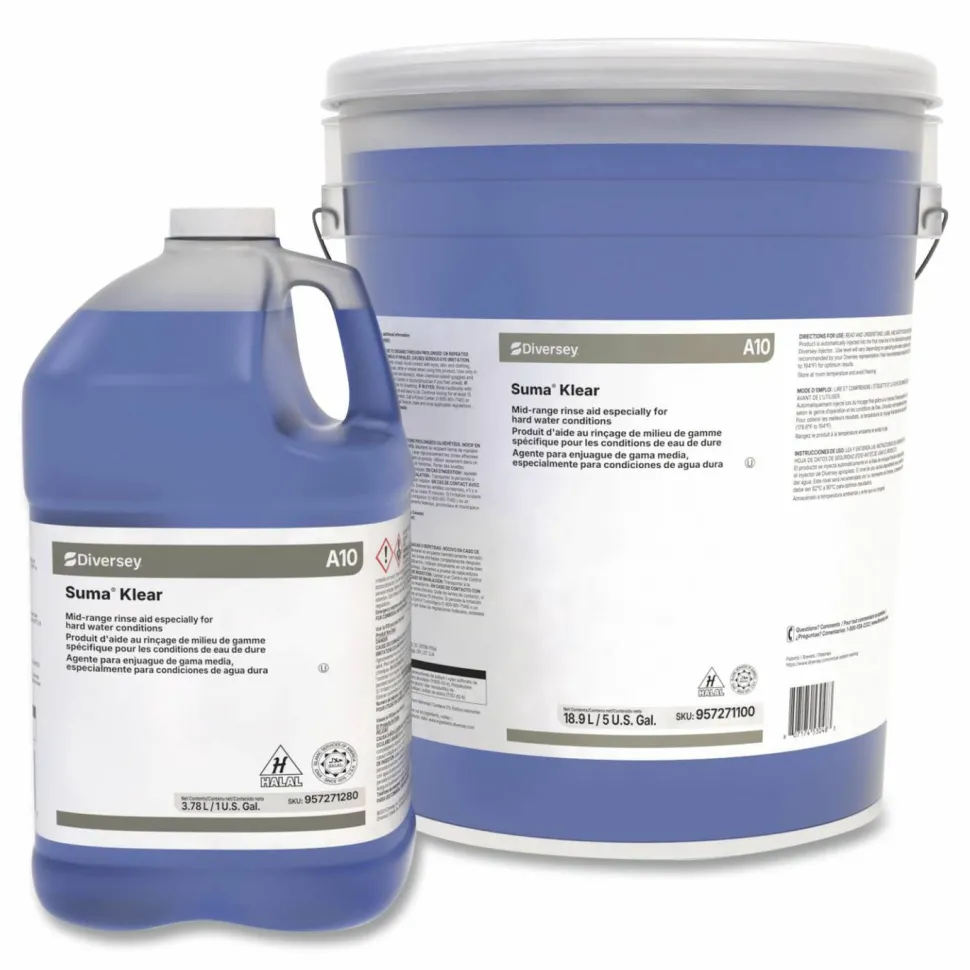 Diversey Suma Klear Rinse Aid, Liquid, 5 gal Pail