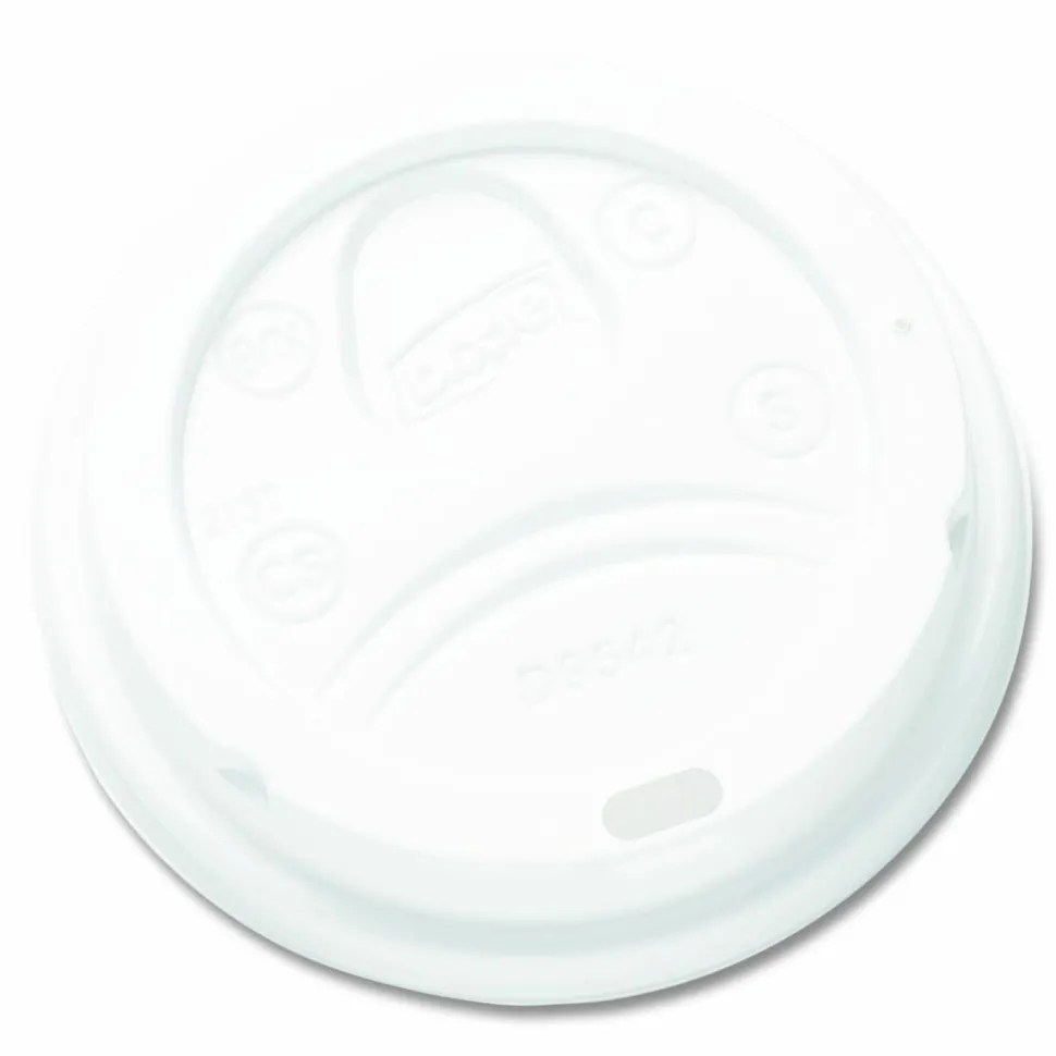 Dixie Dome Drink-Thru Lids, Fits 10 oz to 20 oz Dixie Hot Cups, Plastic, White, 100/Pack