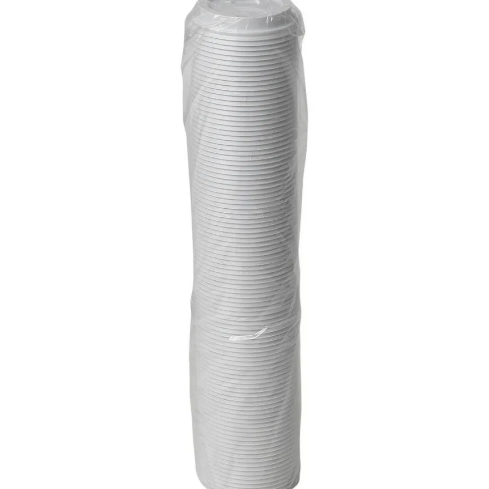 Dixie Dome Drink-Thru Lids, Fits 10 oz to 20 oz Dixie Hot Cups, Plastic, White, 100/Pack