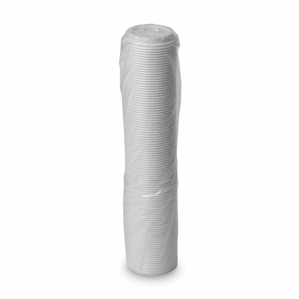 Dixie Dome Drink-Thru Lids, Fits 10 oz to 20 oz Dixie Hot Cups, Plastic, White, 100/Pack